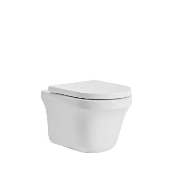 Tavistock Aerial Wall Hung Toilet With Soft Close Seat - White - Image 4