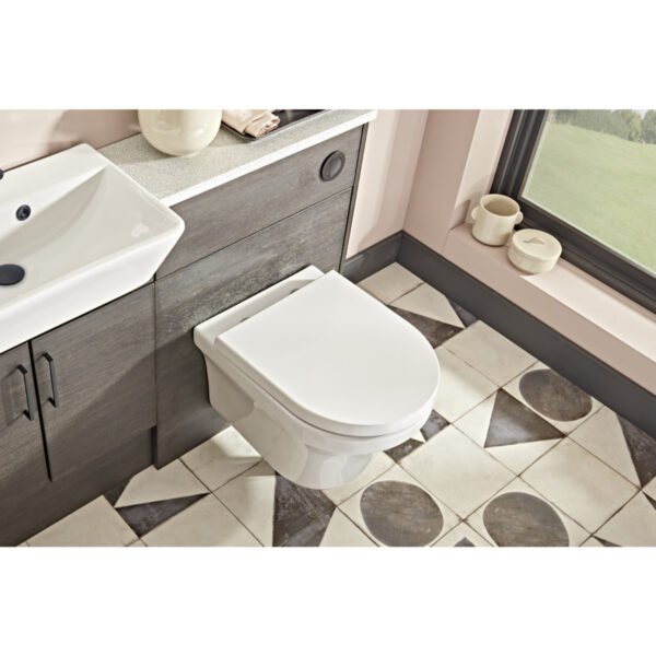 Tavistock Aerial Wall Hung Toilet With Soft Close Seat - White - Image 3