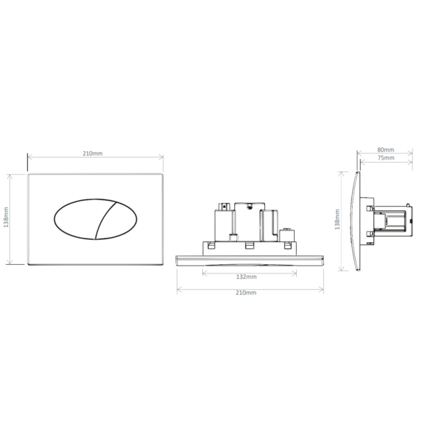 Tavistock Ellipse Dual Flush Push Plate - Chrome - Image 2