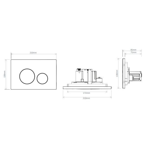 Tavistock Circles Dual Flush Plate - Image 2