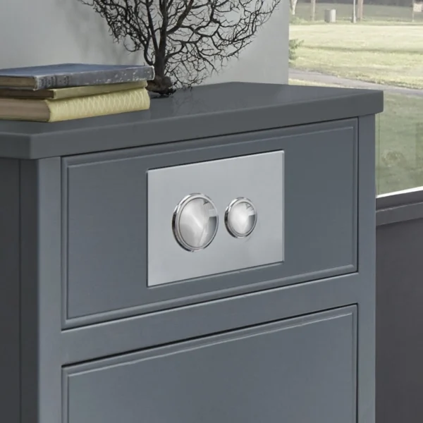 Tavistock Traditional Dual Flush Push Plate - Chrome/White - Image 3