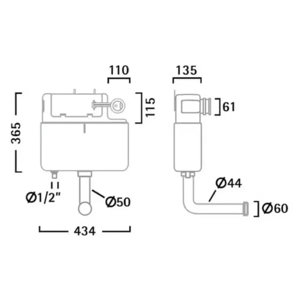 Tavistock Vortex Concealed Toilet Cistern - Image 2