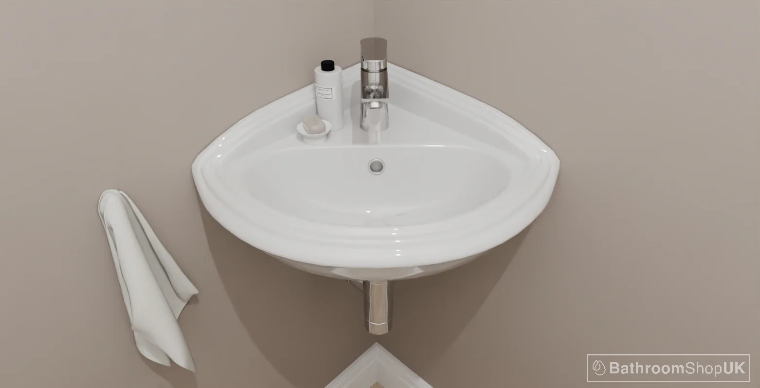 Eastbrook Tamarind Corner Wall Hung Basin 525mm Wide - 2TH
