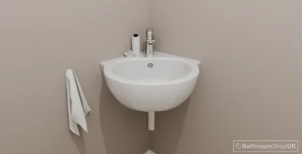 Eastbrook Wall Hung Corner Basin 450mm Wide 1 TH White