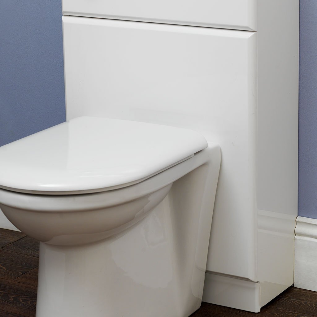 Eastbrook Diamante Back To Wall WC Unit With Bottom Panel And Cover 500mm Wide High Gloss White