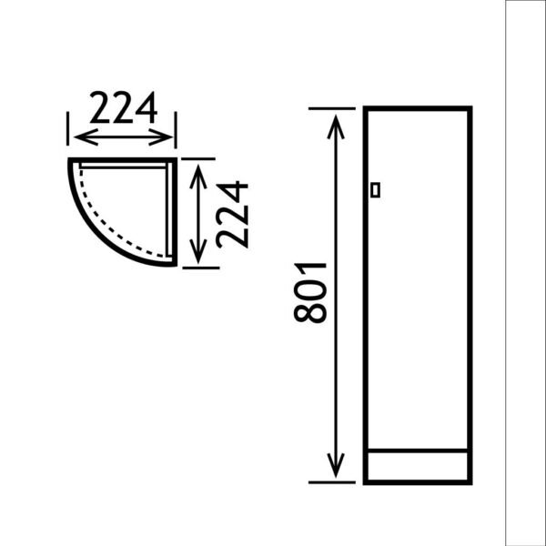 Eastbrook Oslo Curved Vanity Unit End Panel 224mm Wide Gloss White - Image 2