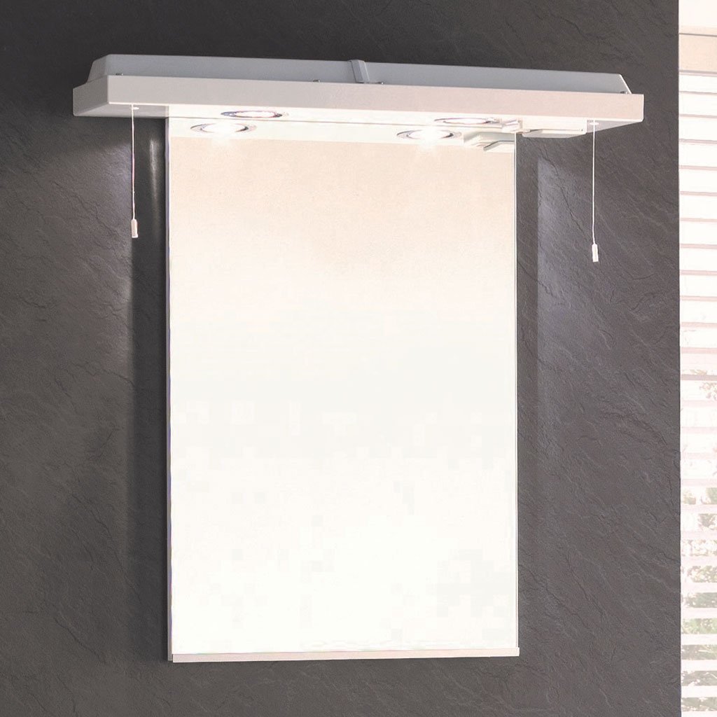 Eastbrook Sorrento Illuminated Mirror With Cornice 580mm x 400mm Gloss White