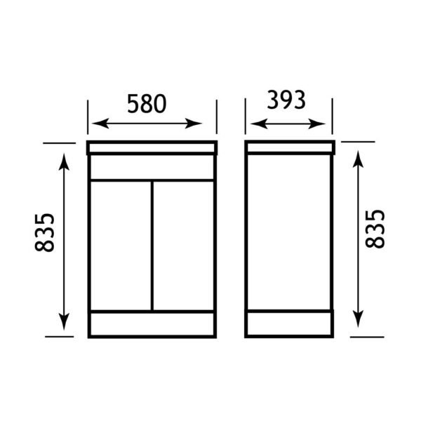 Eastbrook Oslo 2 Door Floorstanding Vanity Unit With Basin 1 TH - Image 9