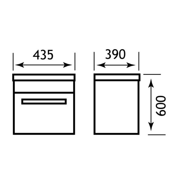 Eastbrook Oslo/Status 1 Drawer Wall Hung Vanity Unit with Basin And Internal Drawer 440mm Wide 1 Tap Hole White - Image 2