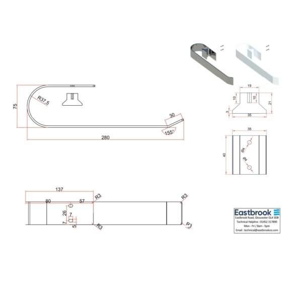Eastbrook Tunstall Towel Hanger - Image 4