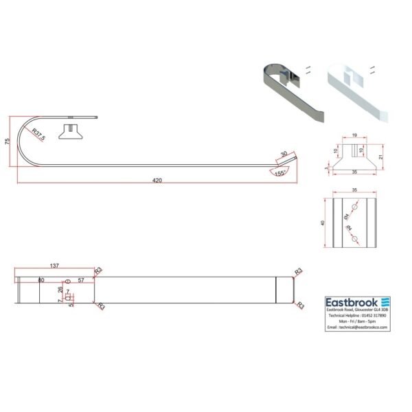 Eastbrook Tunstall Towel Hanger - Image 7