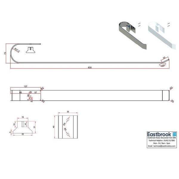 Eastbrook Tunstall Towel Hanger - Image 8