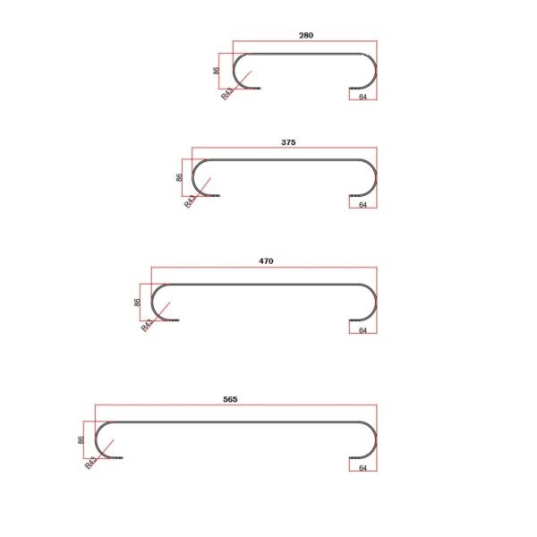 Eastbrook Curved Triple Towel Hanger Brushed Stainless Steel - Image 3