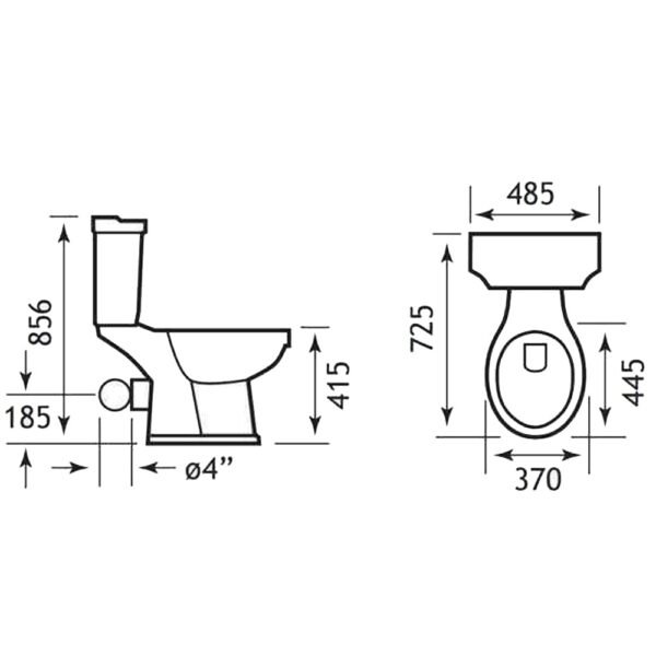 Eastbrook Belgravia Close Coupled Toilet With Cistern And Soft Close Seat White - Image 2