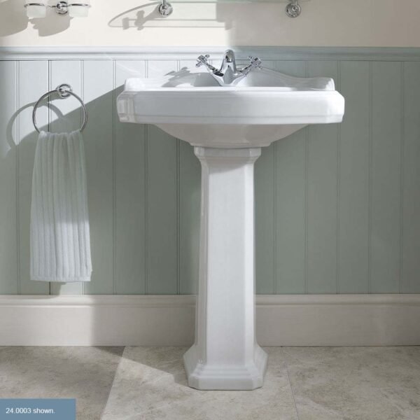 Eastbrook Belgravia Basin With Full Pedestal 600mm Wide White - Image 2