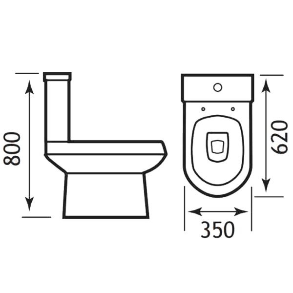 Eastbrook Andelle Close Coupled Toilet With Cistern And Soft Close Seat White - Image 2