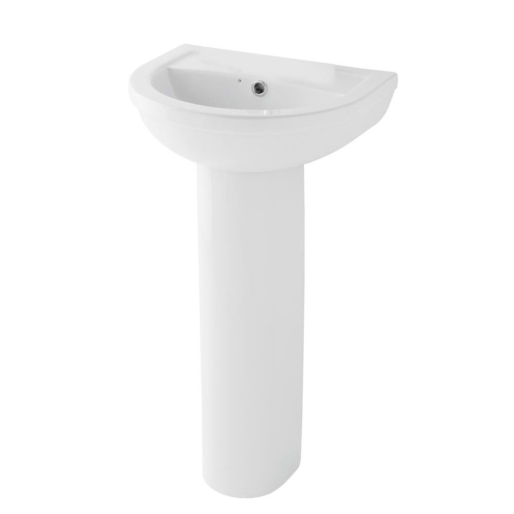 Eastbrook Dura Basin With Full Pedestal 500mm Wide 1 TH White