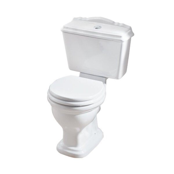 Eastbrook Tamarind Close Coupled Toilet With Lever Cistern And Soft Close Seat White