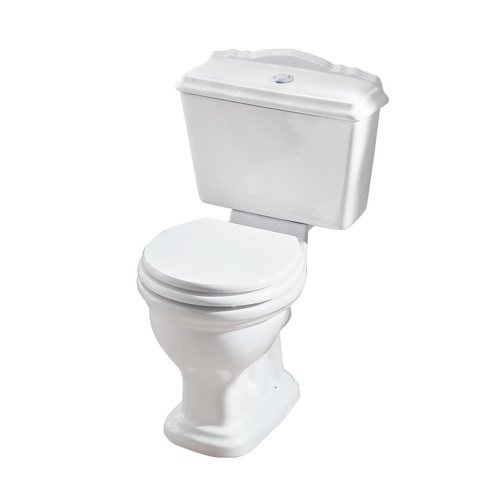 Eastbrook Tamarind Close Coupled Toilet With Lever Cistern And Soft Close Seat White