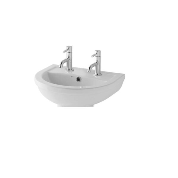 Eastbrook Dura Wall Hung Basin 500mm Wide 2 TH White