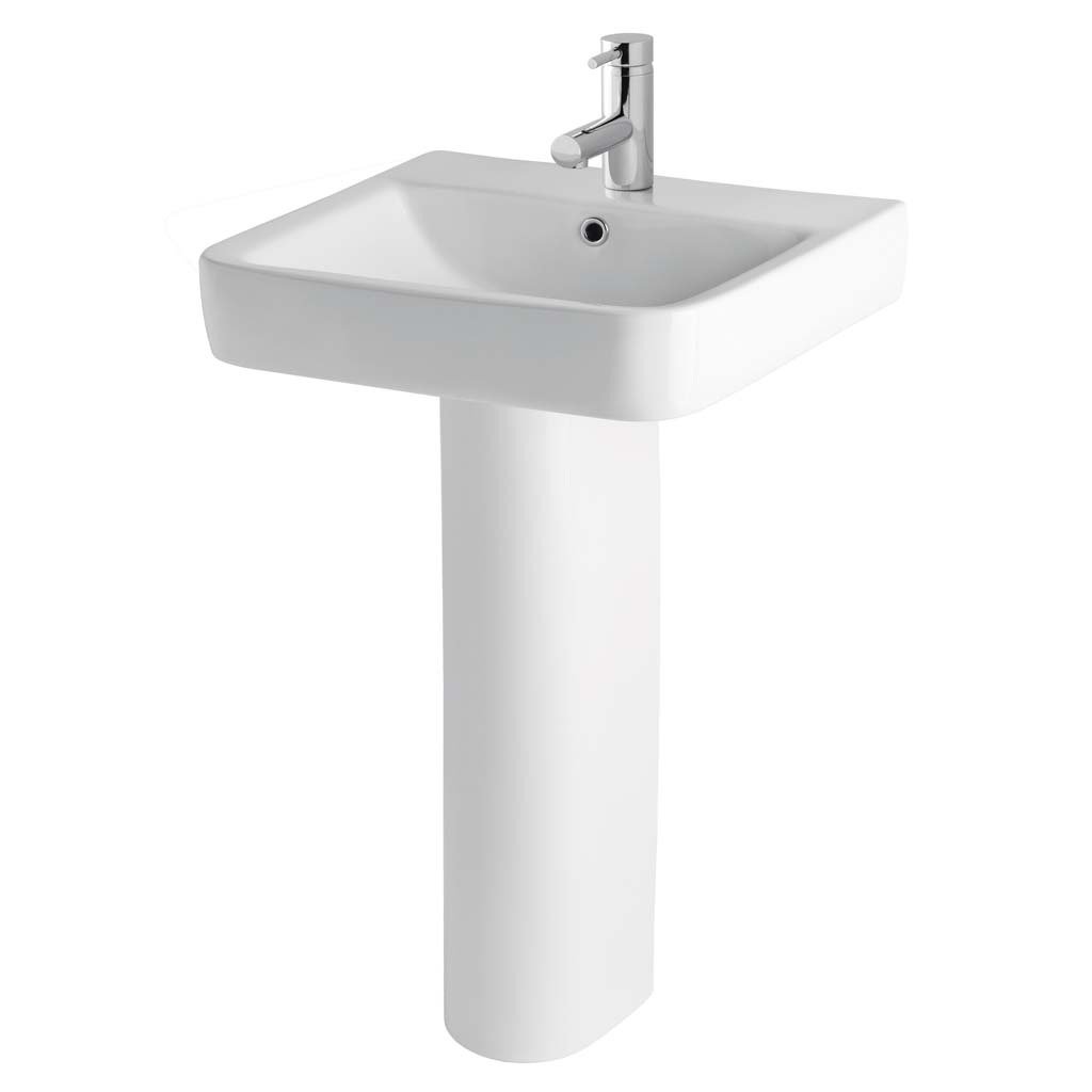 Eastbrook Crowthorne Basin With Full Pedestal 500mm Wide 1 TH White
