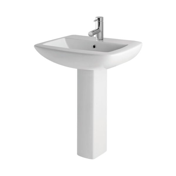 Eastbrook Mentmore Basin With Full Pedestal 610mm Wide 1 TH White
