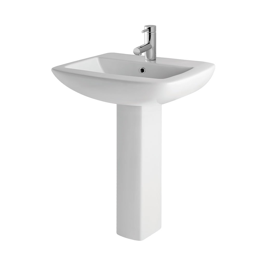 Eastbrook Mentmore Basin With Full Pedestal 610mm Wide 1 TH White