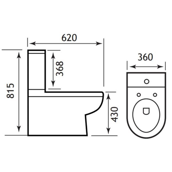 Eastbrook Dura High Level Back to Wall Close Coupled Toilet With Cistern And Soft Close Seat White - Image 2