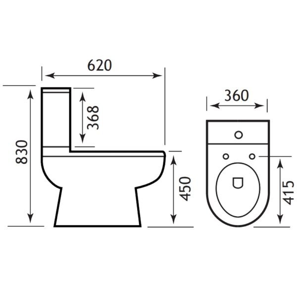 Eastbrook Dura High Level Close Coupled Toilet With Cistern And Soft Close Seat White - Image 2