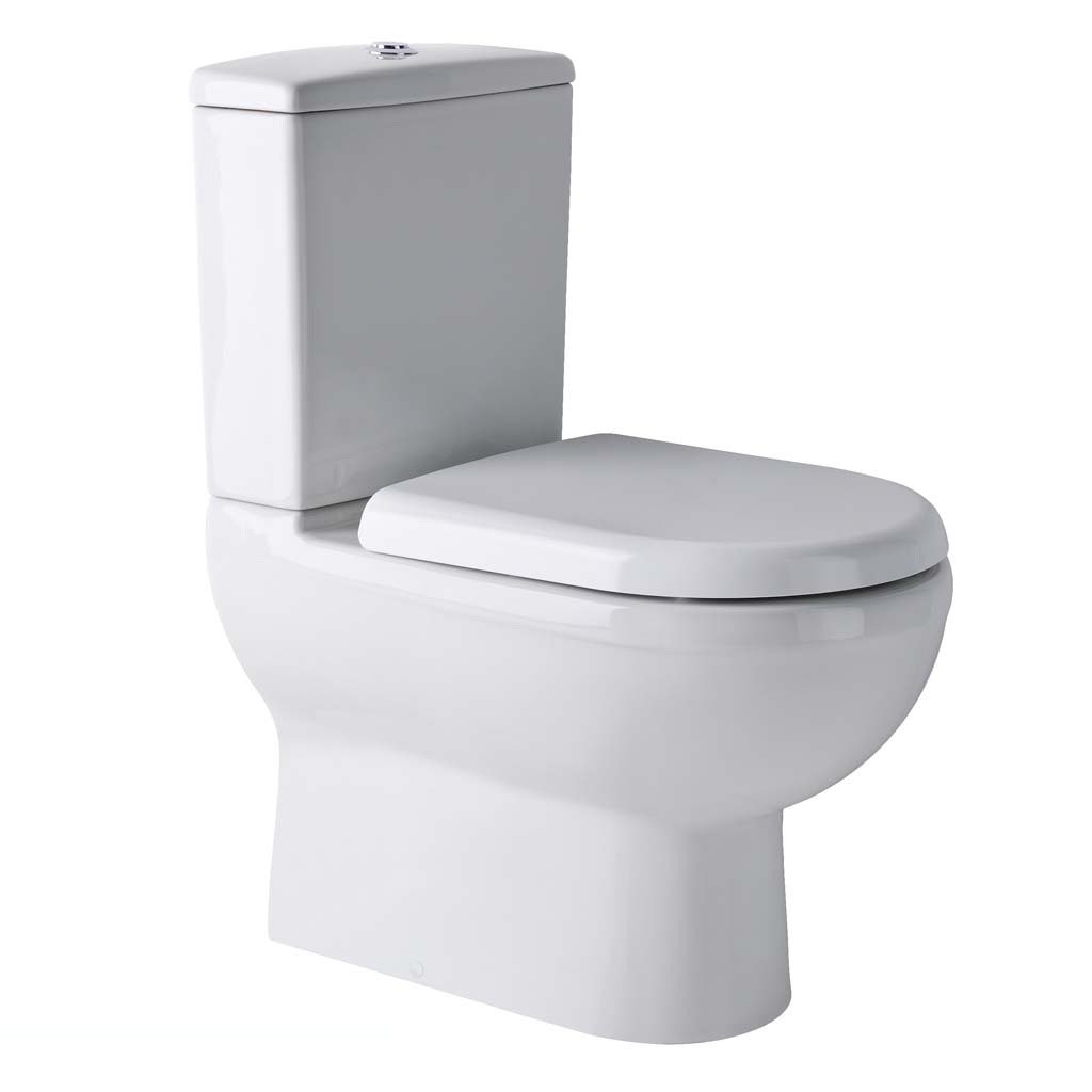 Eastbrook Dura Back to Wall Close Coupled Toilet With Cistern And Soft Close Seat White