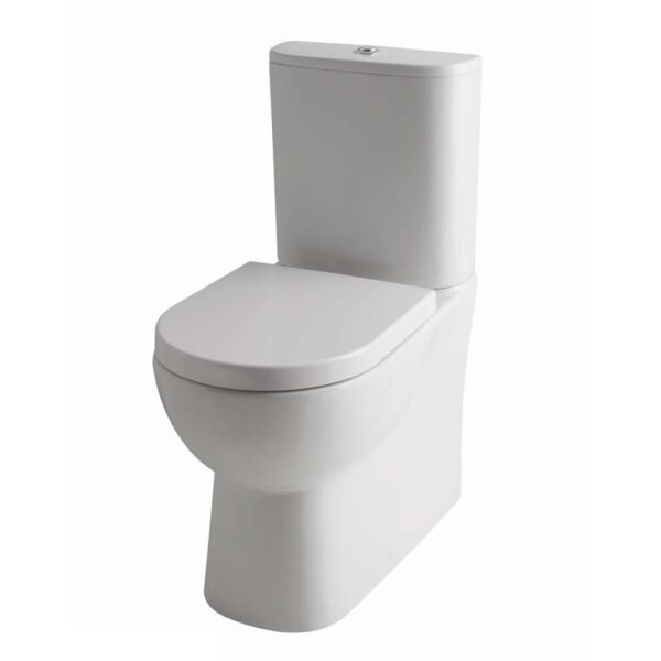 Eastbrook Farringdon Back To Wall Close Coupled Toilet With Cistern And Soft Close Seat White