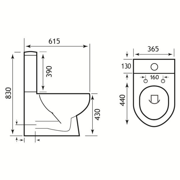 Eastbrook Farringdon Back To Wall Close Coupled Toilet With Cistern And Soft Close Seat White - Image 2