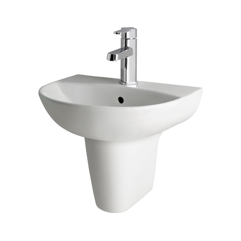 Eastbrook Farringdon/Northall Basin With Semi Pedestal 550mm Wide 1 TH White