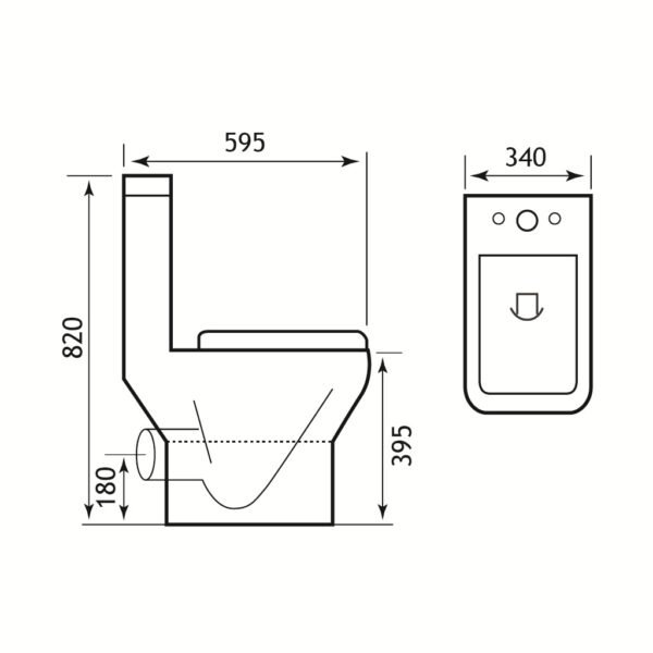 Eastbrook Bijou Close Coupled Toilet With Cistern And Soft Close Seat White - Image 2