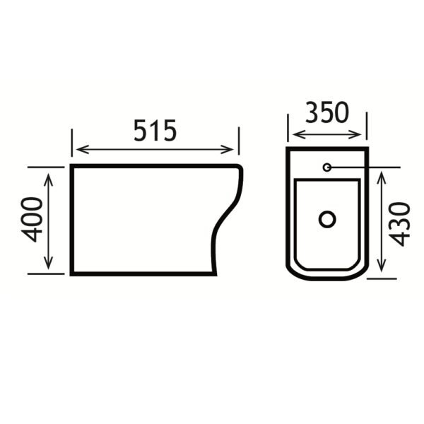Eastbrook Collindale Floorstanding Bidet 350mm Wide 1 TH White - Image 2