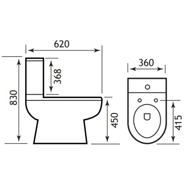 Eastbrook Dura Rimless Comfort Height Close Coupled Toilet With Cistern And Soft Close Seat White - Image 2