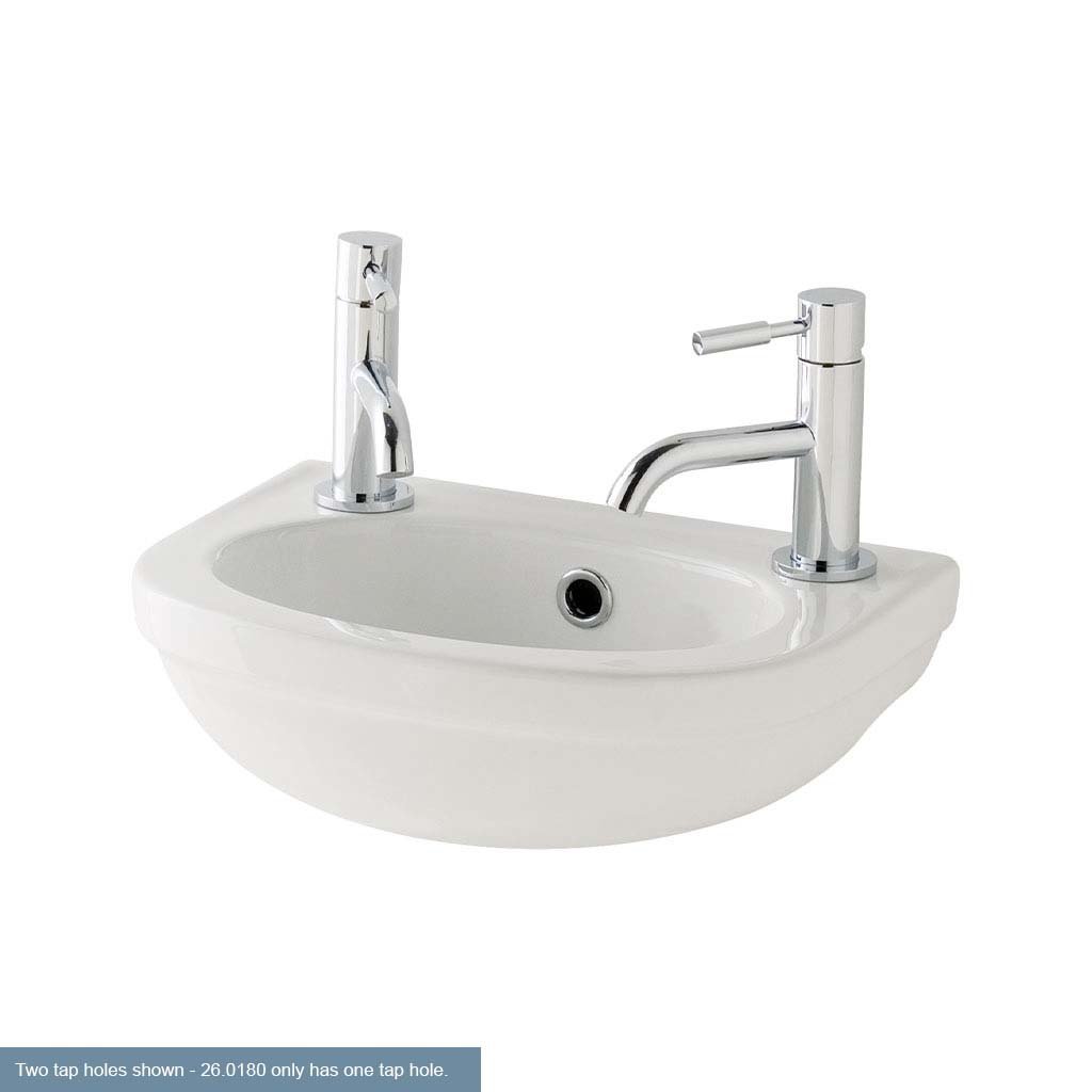 Eastbrook Dura Cloakroom Wall Hung Basin 450mm Wide 1 TH White
