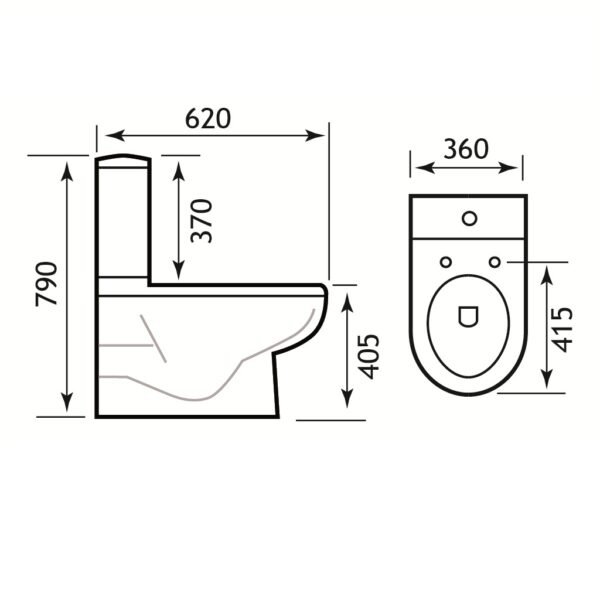 Eastbrook Dura Eco Vortex Back To Wall Close Coupled Toilet With Cistern And Soft Close Seat White - Image 2