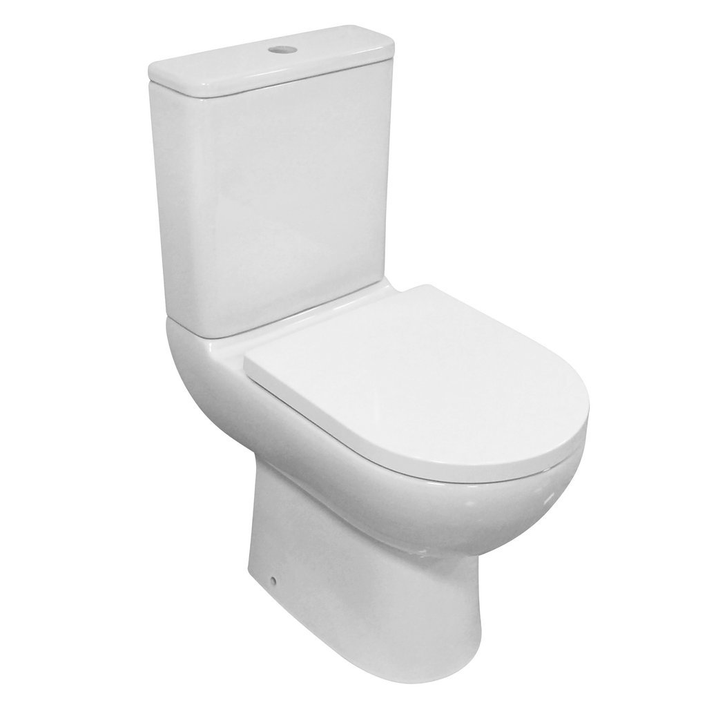Eastbrook Osterley Comfort Height Eco Vortex Close Coupled Toilet With Cistern And Soft Close Seat White