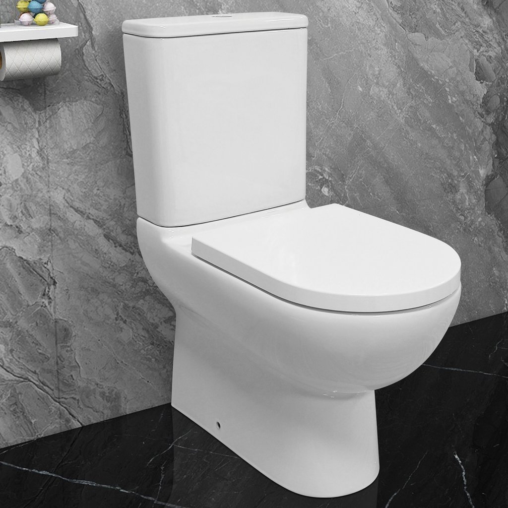 Eastbrook Osterley Comfort Height Back To Wall Eco Vortex Close Coupled Toilet With Cistern And Soft Close Seat White