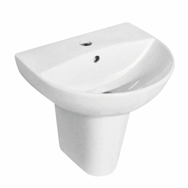 Eastbrook Osterley Basin With Semi Pedestal 500mm Wide 1 TH White