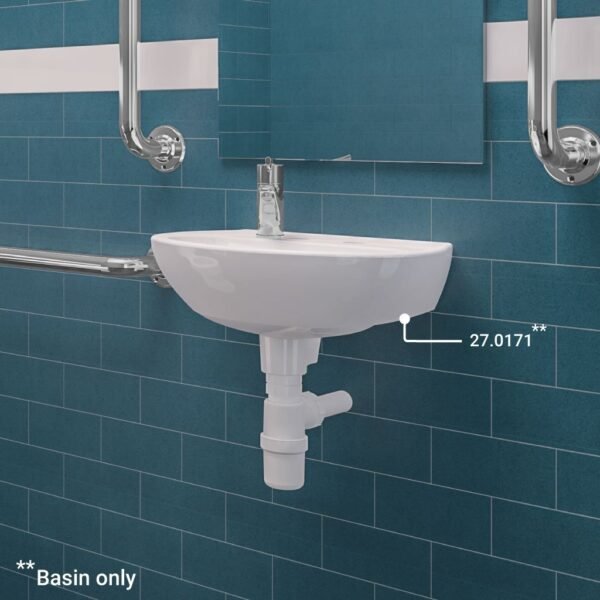 Eastbrook Wall Hung Cloakroom Basin For Doc M Pack 360mm Wide 1 TH White
