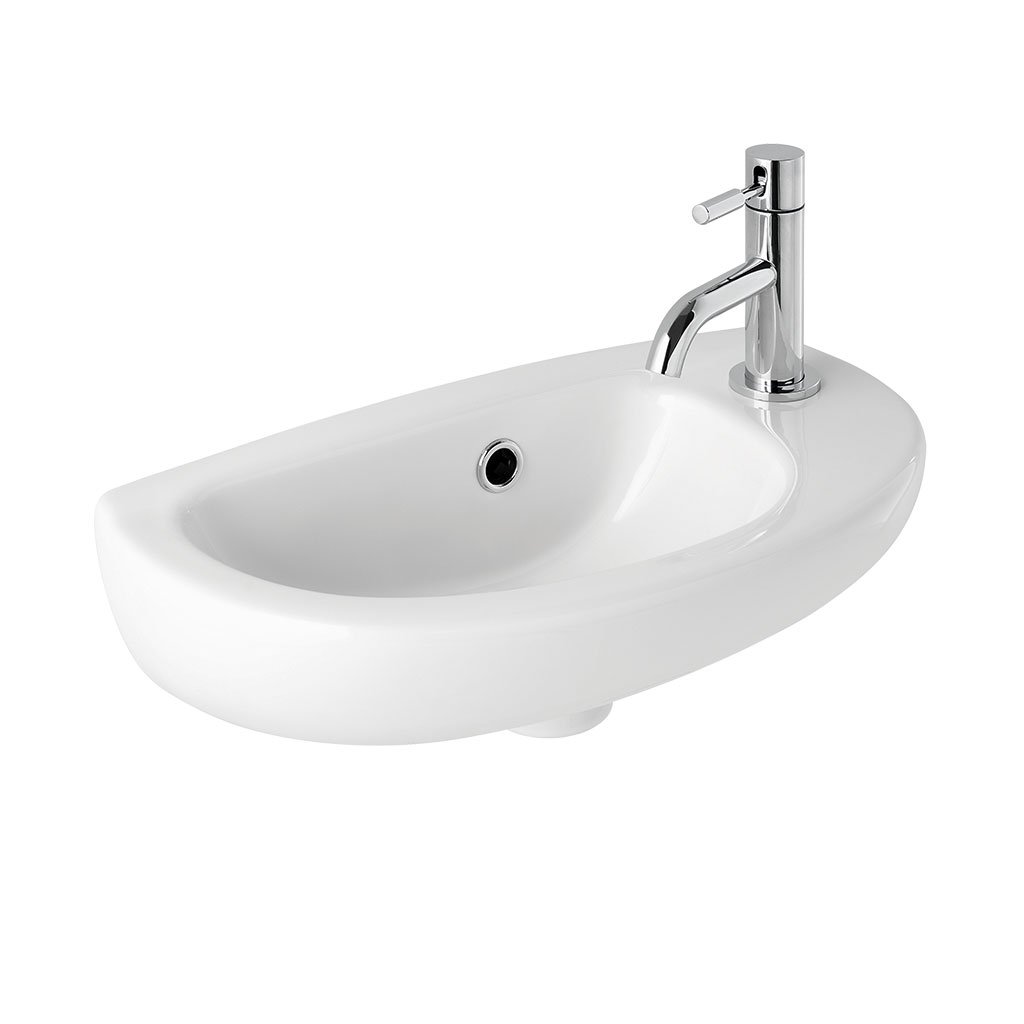 Eastbrook Kompact Cloakroom Wall Hung Basin 419mm Wide 1 RH TH White