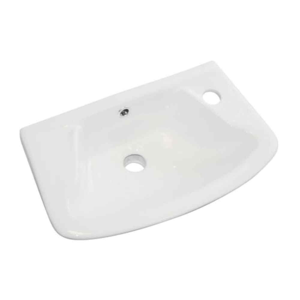 Eastbrook Loire Cloakroom Wall Hung Basin 465mm Wide 1 RH TH White