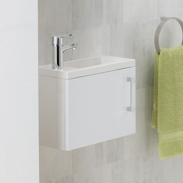 Eastbrook Oslo 1 Door Wall Hung Vanity Unit with Basin 390mm Wide White