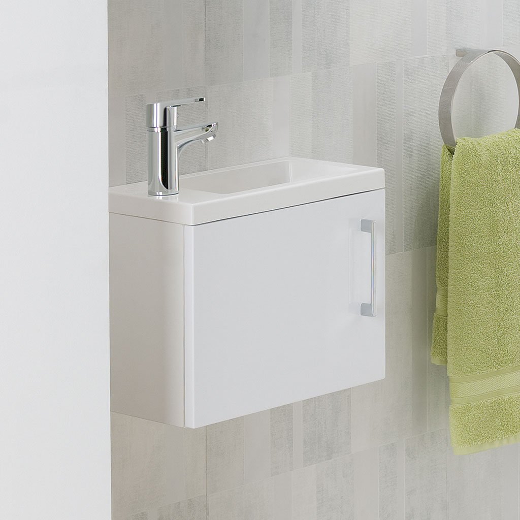 Eastbrook Oslo 1 Door Wall Hung Vanity Unit with Basin 390mm Wide White