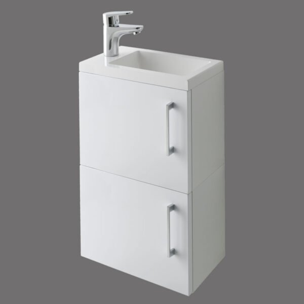 Eastbrook Oslo 2 Door Wall Hung Vanity Unit with Basin 390mm Wide White