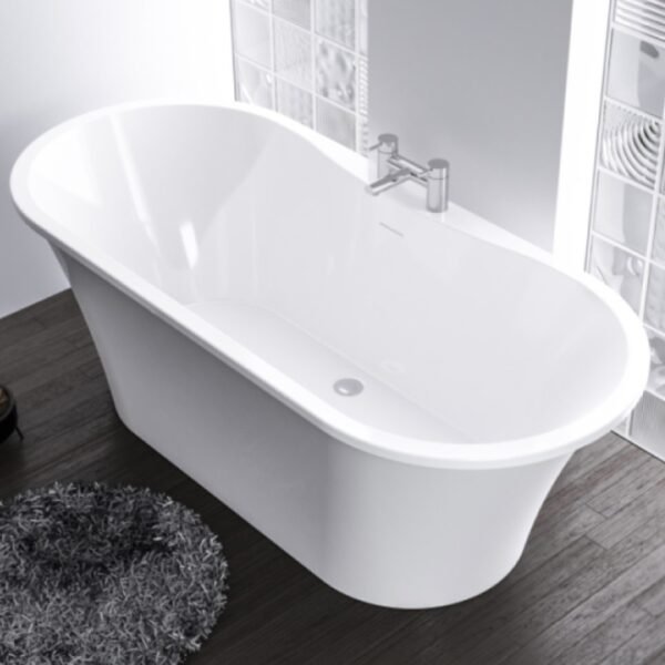 Eastbrook Margravine Freestanding Double Ended Bath With Waste 1660mm x 730mm - Image 2