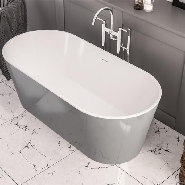 Eastbrook Lambeth Freestanding Double Ended Bath With Waste 1590mm x 740mm - Image 2