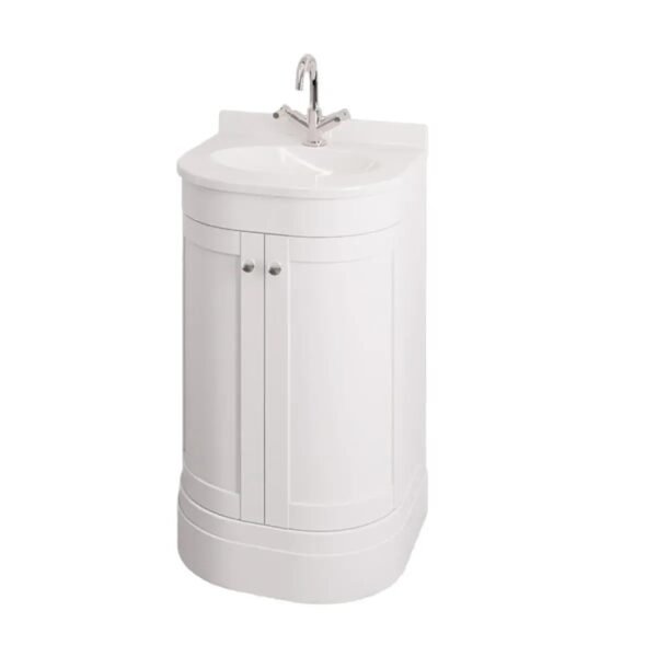 Eastbrook Hardwick 2 Door Floor Standing Vanity Unit With Basin 500mm Wide 1 Tap Hole - Image 2